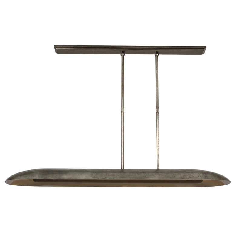 Anne-Marie Barton Remi 60" Linear Pendant, Mottled Pewter and Warm Walnut