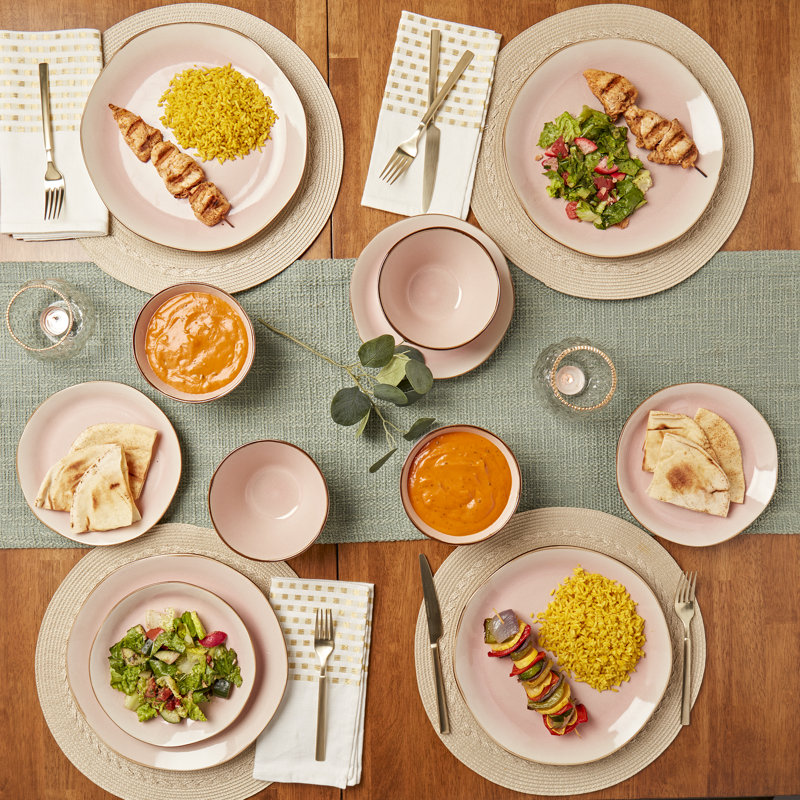 Service de table 12 pièces Reactive Glaze, Rose