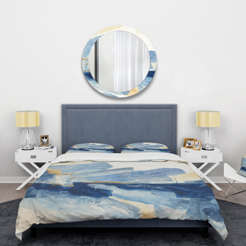 Ensemble de housse de couette Metallic Gold Indigo I - Modern Glam - Microfibre polyester