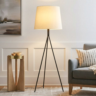 Forge 53" Modern Tripod LED Floor Lamp, Black, With Color Temperature Adjustable Bulb