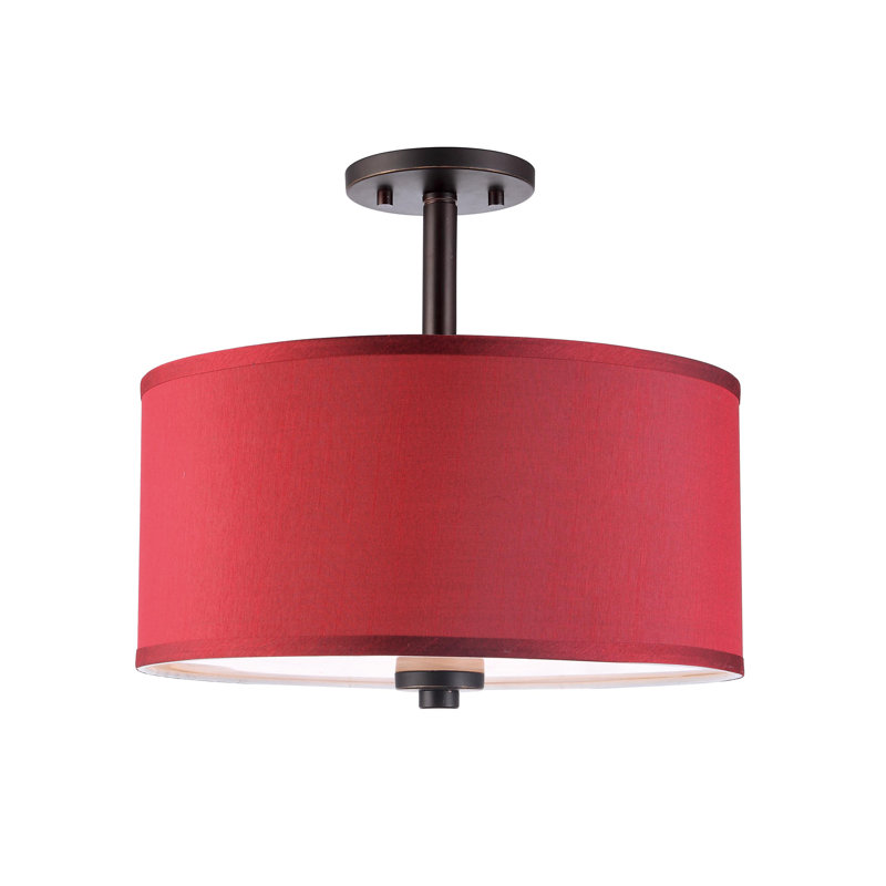 Smeralda Flush Mount, Maroon, Bronze, Medium, 7"H x 15"W x 15"D