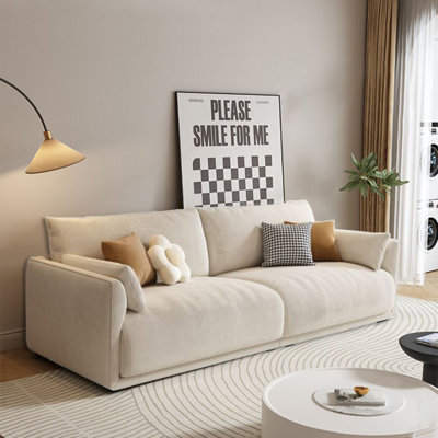Canapé modulaire orange en cuir véritable