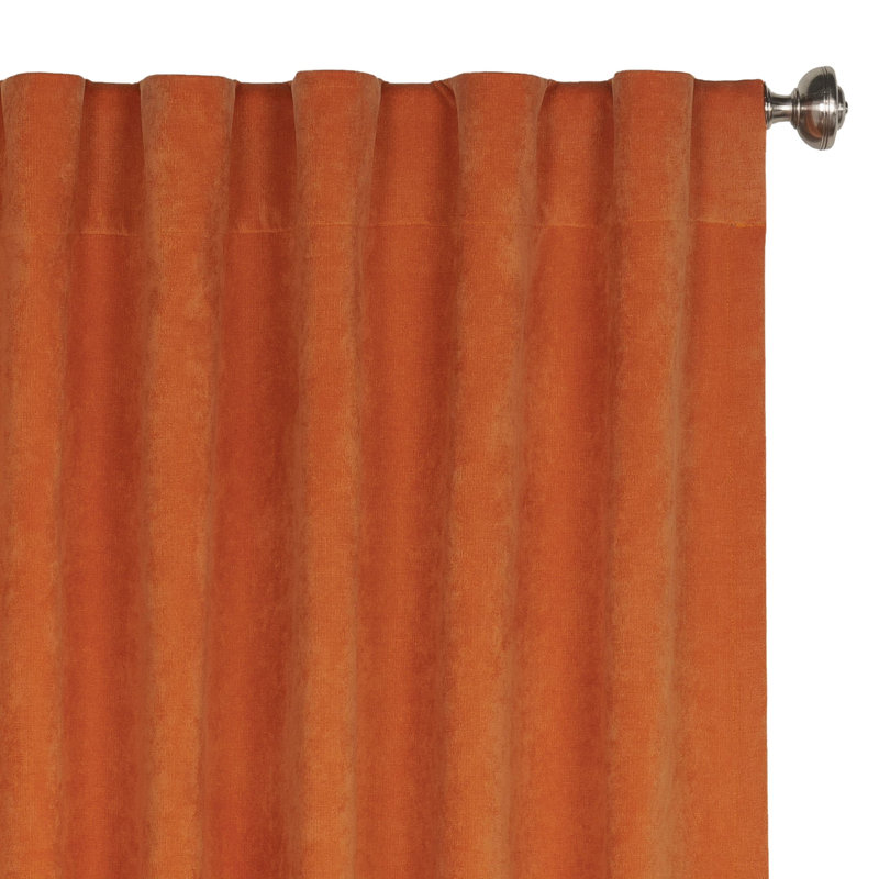 Padma Semi Sheer Curtain Single Panel, Orange