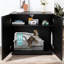 Litter Box Enclosure, 32" High Large Litter Box Furniture, Modern Cat Litter Box Enclosure With Hidden Storage, Side Table, End Table-119304538