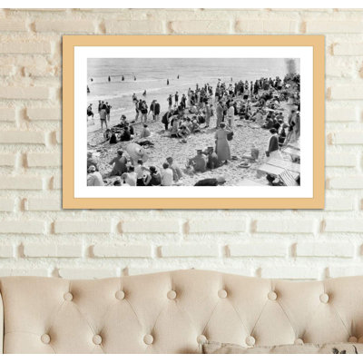 Reproduction de photo sur toile tendue, "des années 1920 de la foule de personnes, des personnes entièrement emballées en salle de bain" sous palm beach en floride usa "