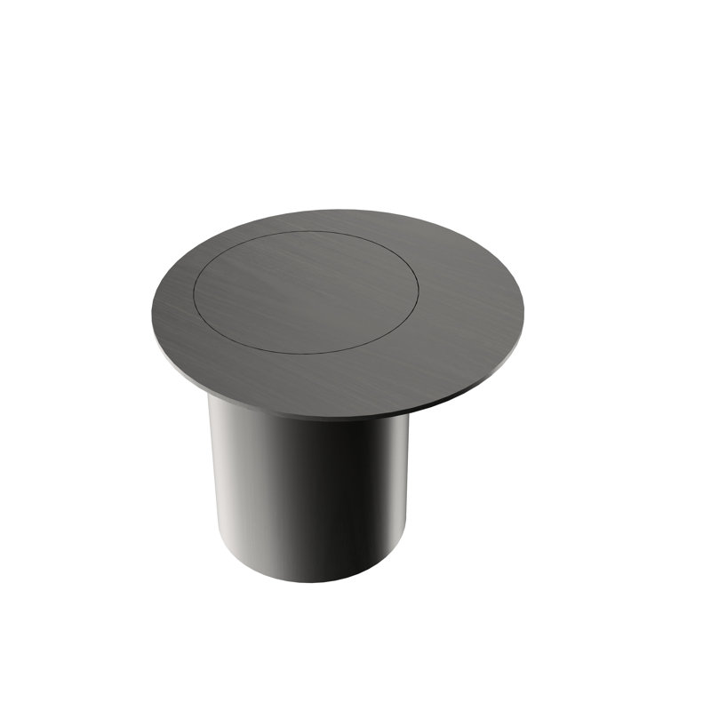 Cilíndrica End Table, 19.69" H x 23.62" W x 23.62" D, Charcoal