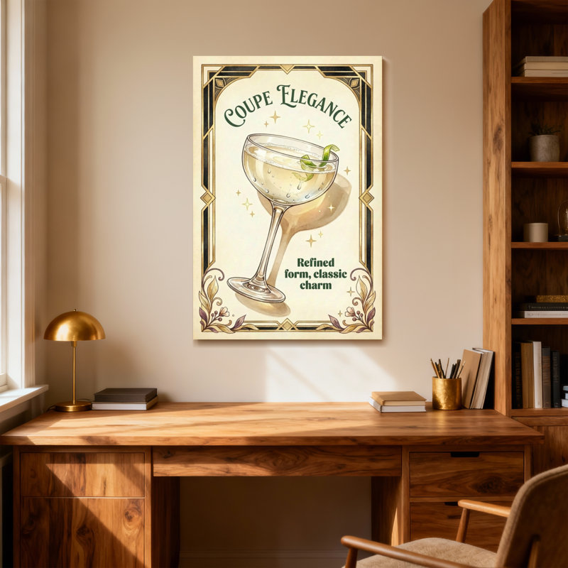 Impression sur verre Fashion Coupe Elegance Cocktail, H 40 po x l 28 po