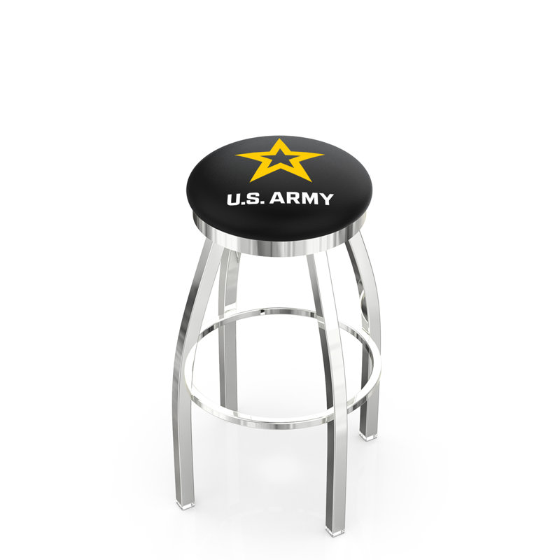 Tabouret tournant 36", Armée, Chrome