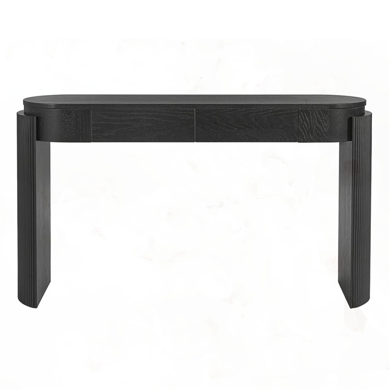 Console ovale et 2 tiroirs, Noir