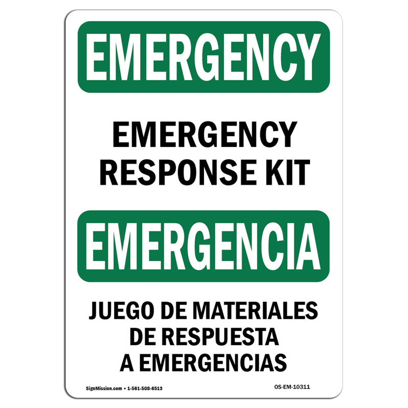 Enseigne d'urgence binaire Response Kit, H 18 po x l 12 po x P 0,1 po