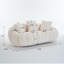 Grands canapés beige en fausse fourrure ultra-doux, style salon moderne