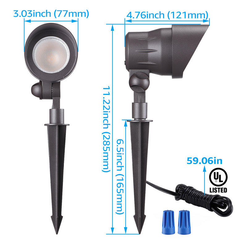 Lumière de paysage en métal à température réglable pour la cour de jardin Caleo, 3CCT