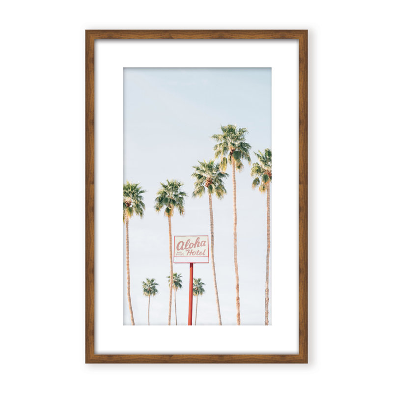 Coastal Retreat Aloha Hotel by  - Picture Frame Photograph on Paper, 48" H x 32" W x 1.125" D, Beige, Framed Matted Print