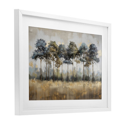 Green & Blue Forest Grove, reproduction encadrée sous verre, design by Creative Studio