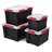 Sterilite 13.5 Gal Gasket Box, Stackable Storage Container w/ Lid, Black, 8 Pack