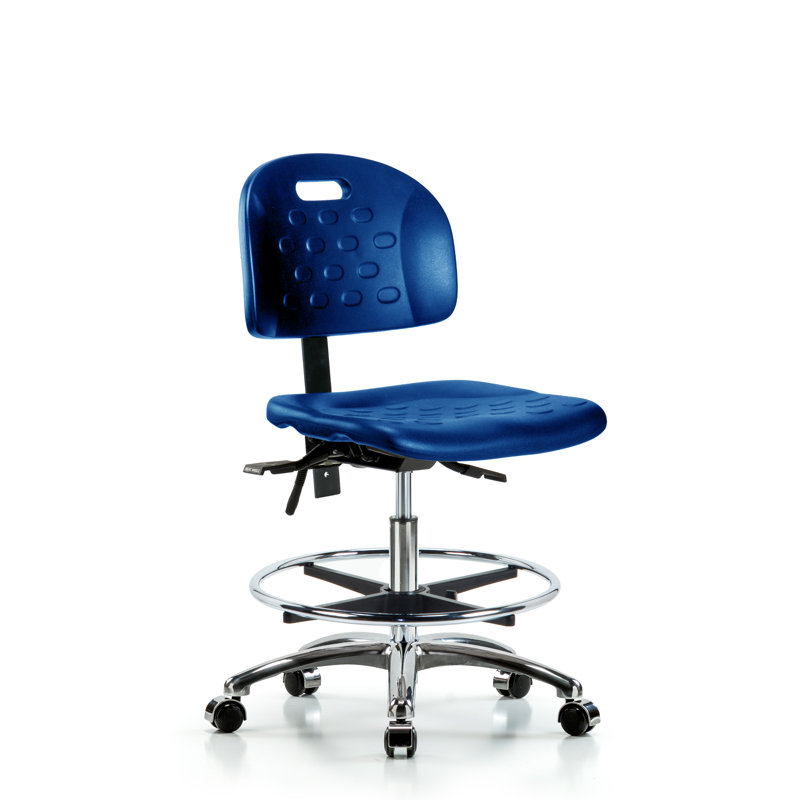 Chaise de travail ergonomique en polyuréthane, Sans accoudoirs, Roulettes