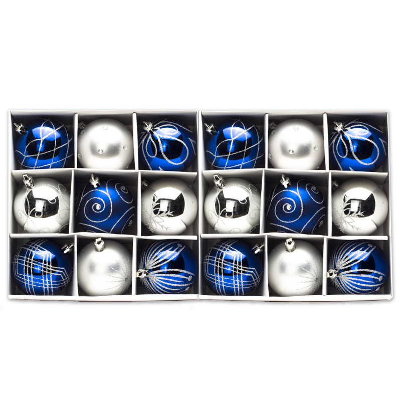 18 Piece Solid Ball Ornament Set