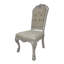 Ensemble de 2 chaises d'appoint Dresden en cuir synthétique, tissu et finition blanc os