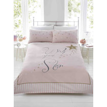 NightComfort Night Comfort Pink Tea Rose Cotton Rich Duvet Cover Set with  Pillowcase