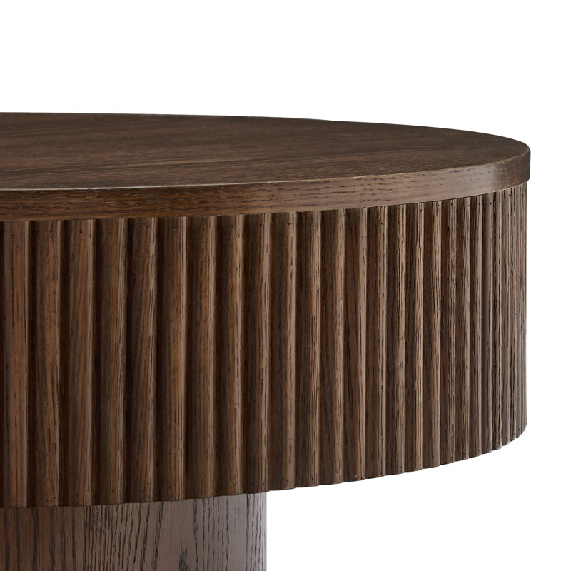 Vivid Wooden Round Chaunce, Dark Brown