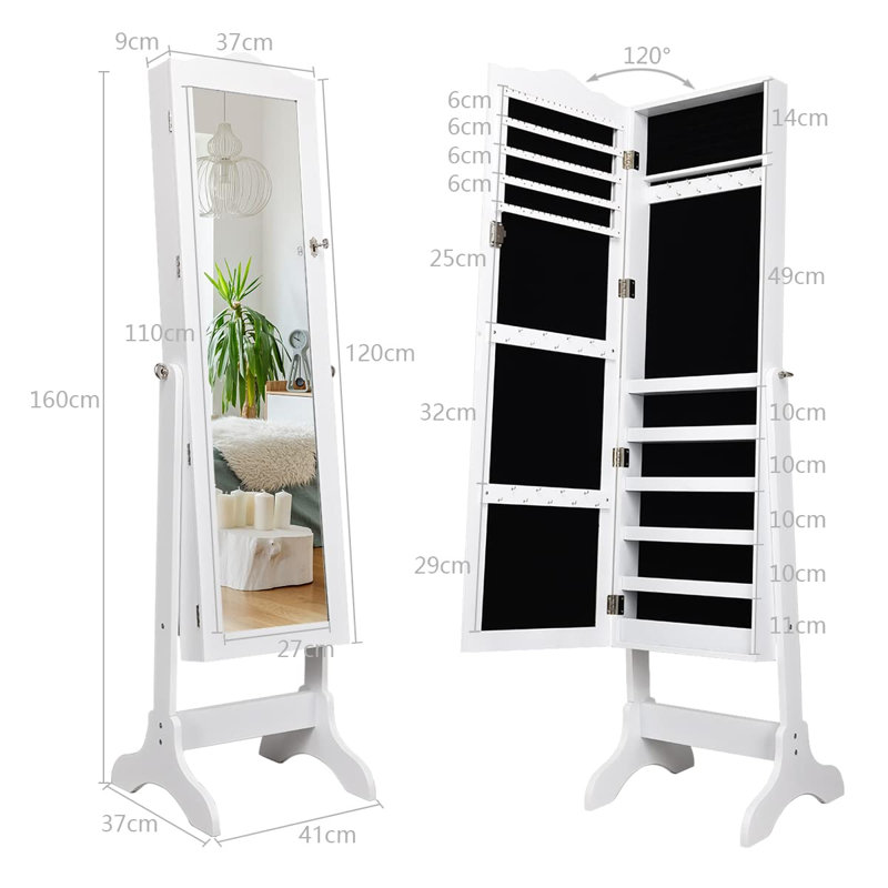 Amicon Wall Jewelry Armoire, White