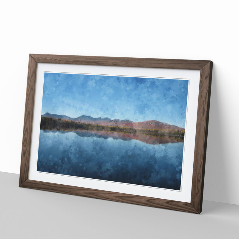Lake Jerico in New Hampshire - Picture Frame Graphic Art, Walnut Framed, 27cm H x 36cm W x 2cm D
