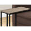 Table de bout moderne pour bureau - surface stratifiée brune, cadre en métal noir stable côté salle taupe
