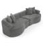 Canapé modulaire courbé à 4 places Modern Cloud, canapé de salon à compression minimaliste, sans assemblage requis, chenille, gris foncé-1125488661