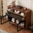 Retro Black Solid Wood Accent Cabinet-906890253
