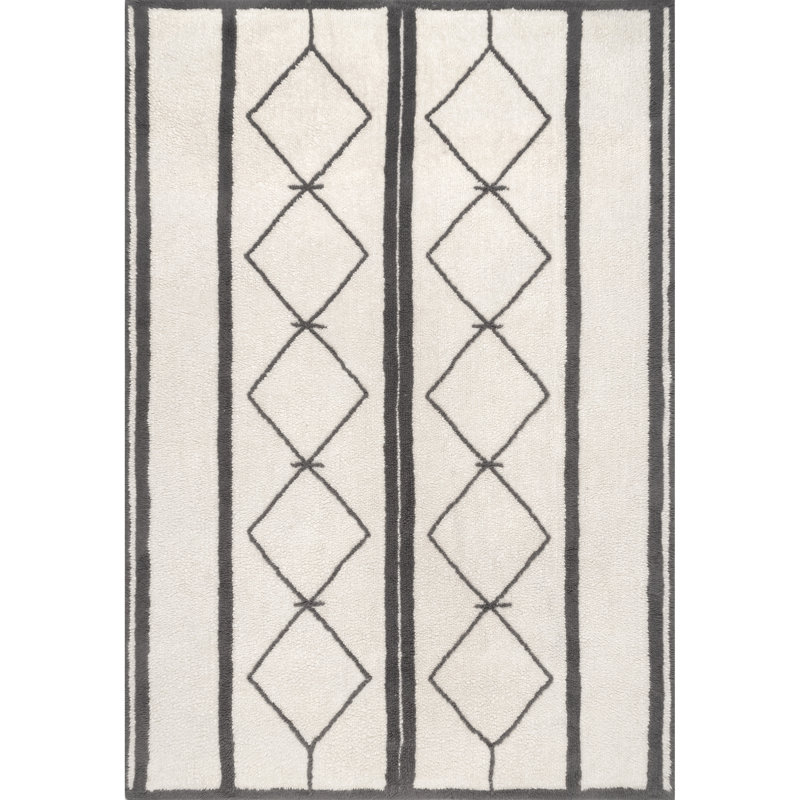 Tapis ivoire en laine Hruni, Rectangle 3 pi x 5 pi