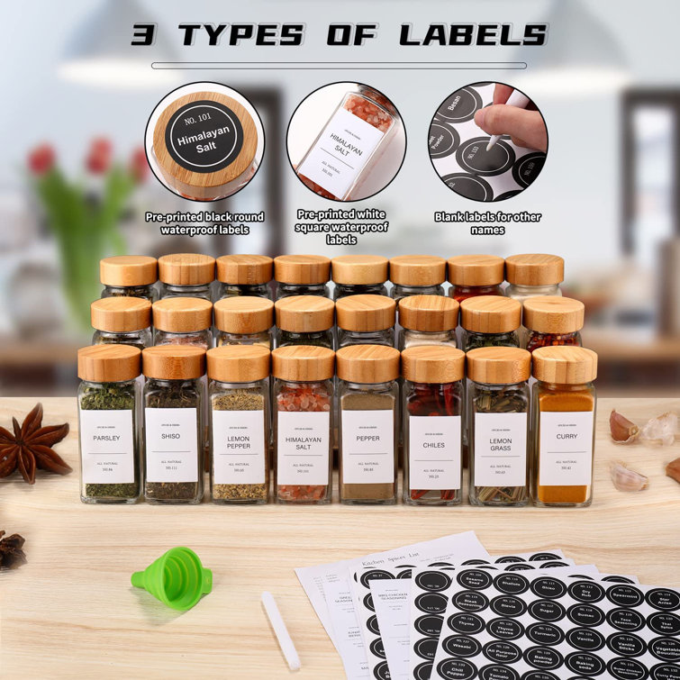  DIMBRAH Spice Jars,Spice Jars with Label 24Pcs