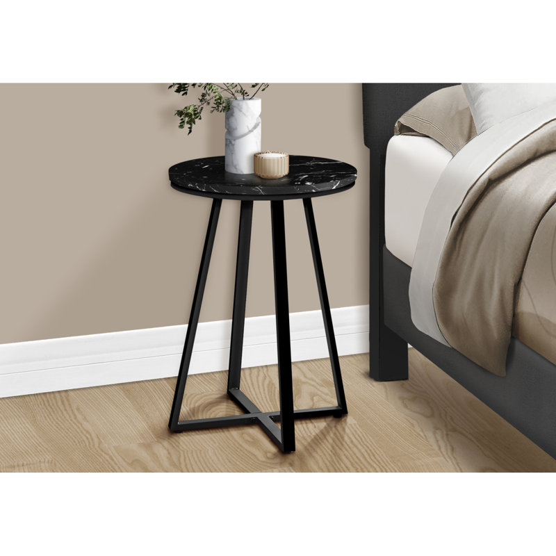 Table d'appoint en bois, Noir / blanc