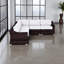 Sièges d'extérieur avec coussins crème, structure, matériau de coussin de décoloration, disposition modulaire pour un ensemble de patio confortable entièrement assemblé, toile de qualité commerciale ultra douce de qualité commerciale