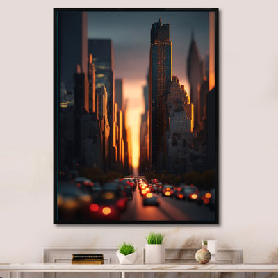 «Empire State Building Tilt Shift in the Night Lights VI», reproduction sur toile