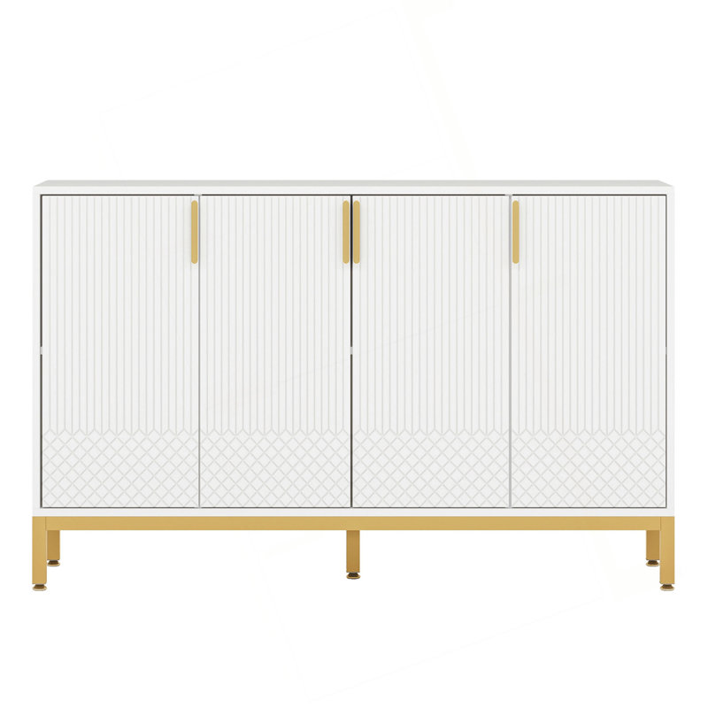 Buffet 59,74 "de luxe avec rangement et portes géométriques
