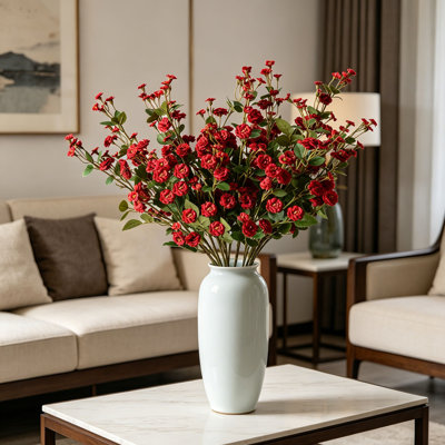 Plantes artificielles, fausses fleurs, rose artificiel 9PCS de 29 po pour vase, longues fleurs artificielles pour jardin