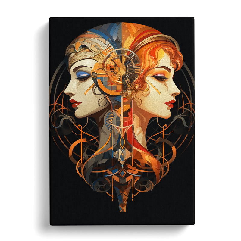 Gemini Zodiac Deco - Wrapped Canvas, 76cm H x 50cm W x 3cm D