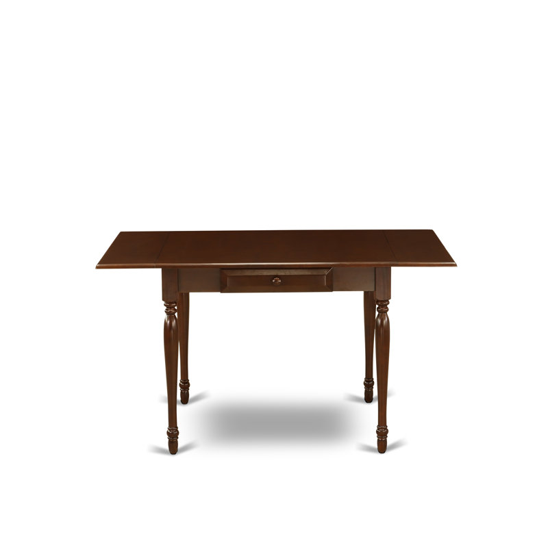 Monza Kitchen Table - a Rectangle Dining Table Top with Dropleaf & Stylish Legs, Mahogany, Mahogany