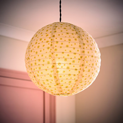 30cm H Fabric Globe Pendant Shade ( Slip-On ) in Cream