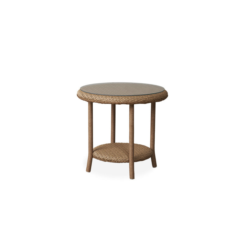 Universal Loom Accessories Outdoor Round Side Table, White