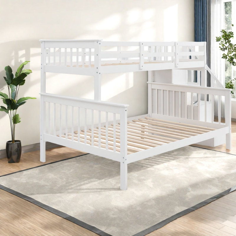 Spacieux lits superposés en bois avec rangement, style moderne pour la maison