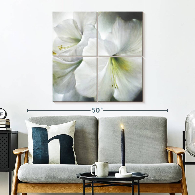 Harnek White Amaryllis II, 32" H x 32" W