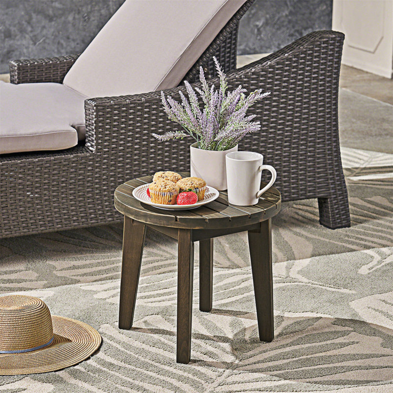 Table d'appoint d'extérieur en bois, Gris