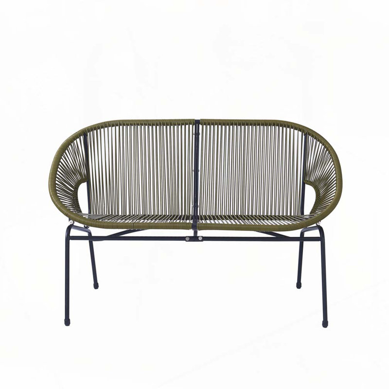 52" Outdoor Paito Loveseat Sofa, Green