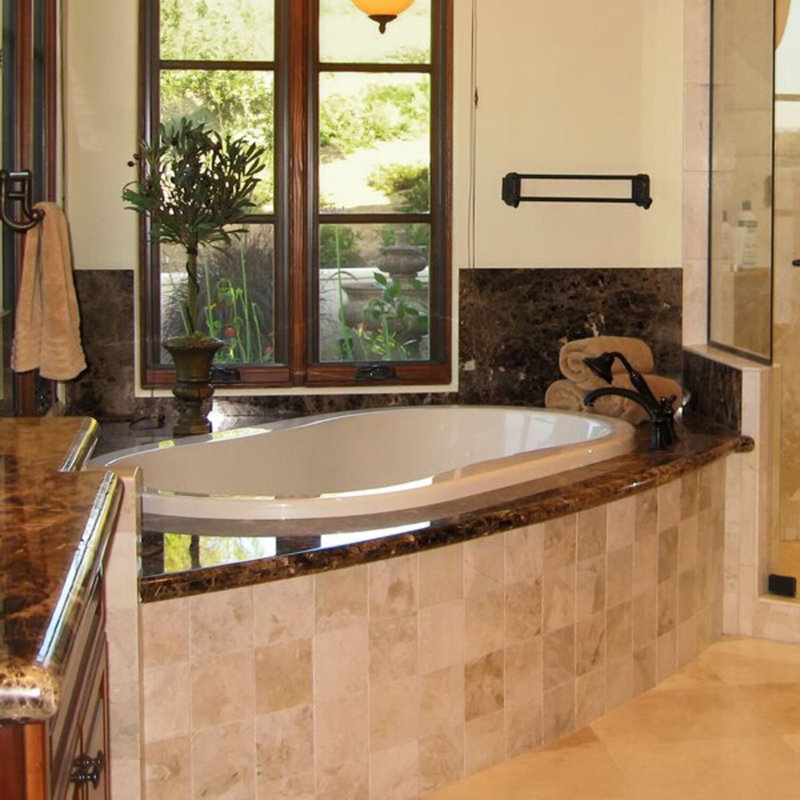 Savannah 74'' x 44'' Acrylic Bathtub, Bone, Satin Chrome