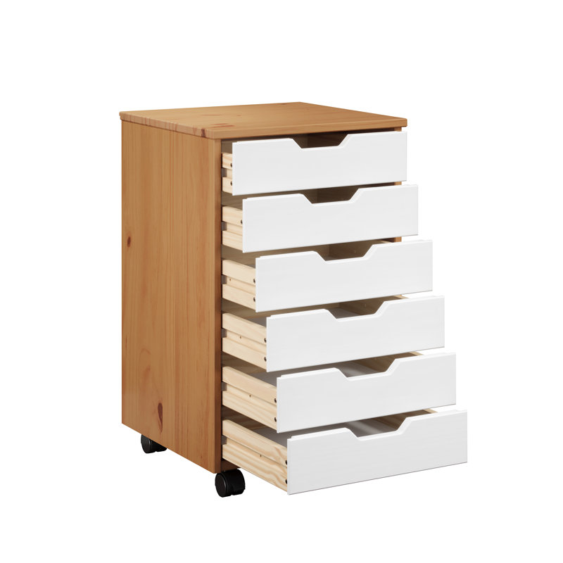 Kerrell 6 Drawer Storage Chest, White/Brown