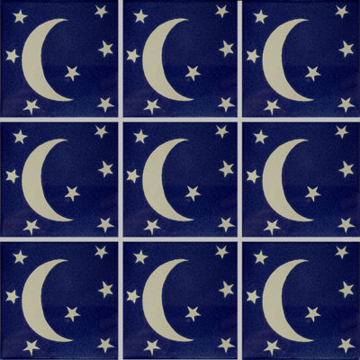 2" x 2" 36pcs TalaMex Moon Face Talavera Mexican Tile