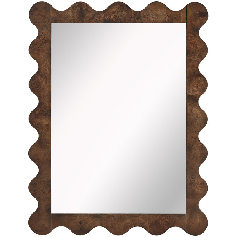 Vassa Burl Veneer Mirror, Brun