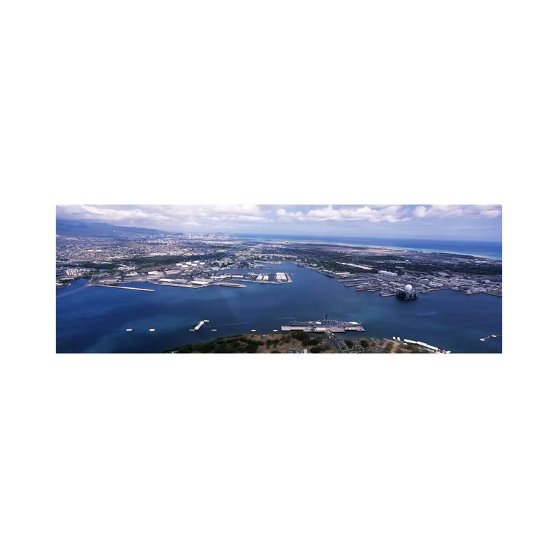 Aerial View Of A Harbor - Wrapped Canvas Panoramic Print, 121.92 cm H x 40.64 cm W x 1.91 cm D