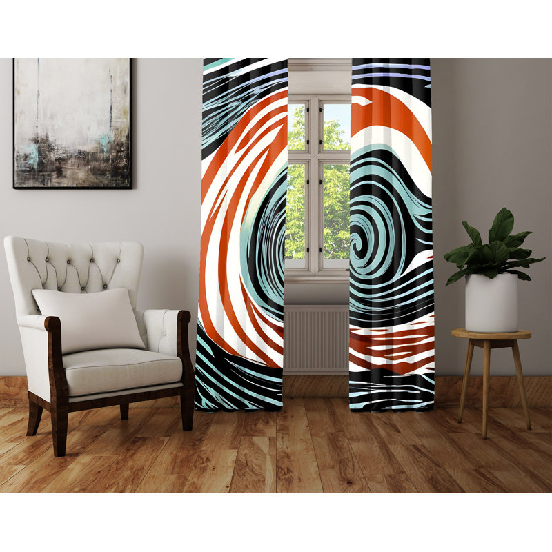 Paire de rideaux semi-transparents en polyester Kuzey, L 40 po x L 82 po